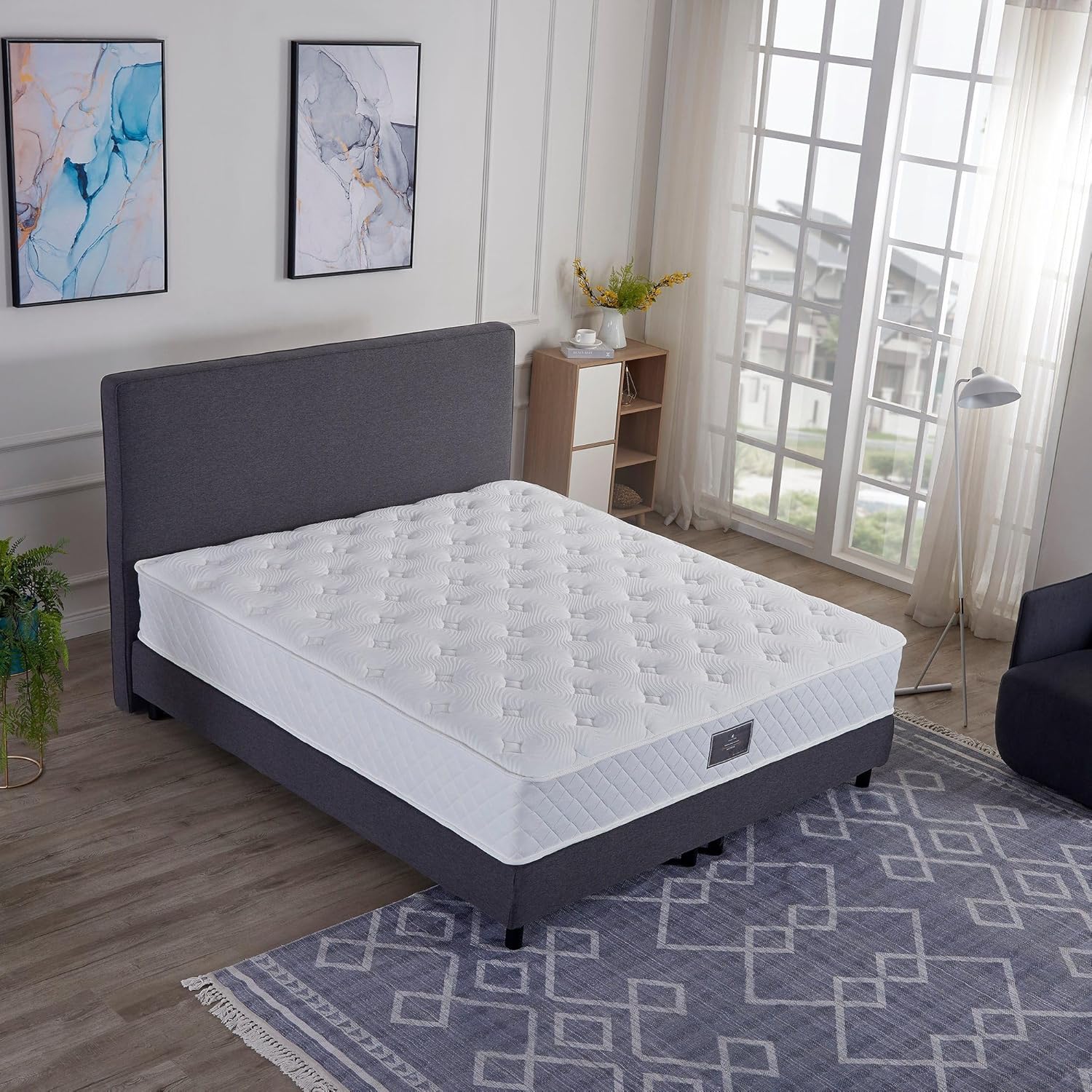 V6 Boxspringbetten 208 Bestes Preis-Leistungs-Verhältnis (Anthrazit, 200 x 200 cm H3/H4)