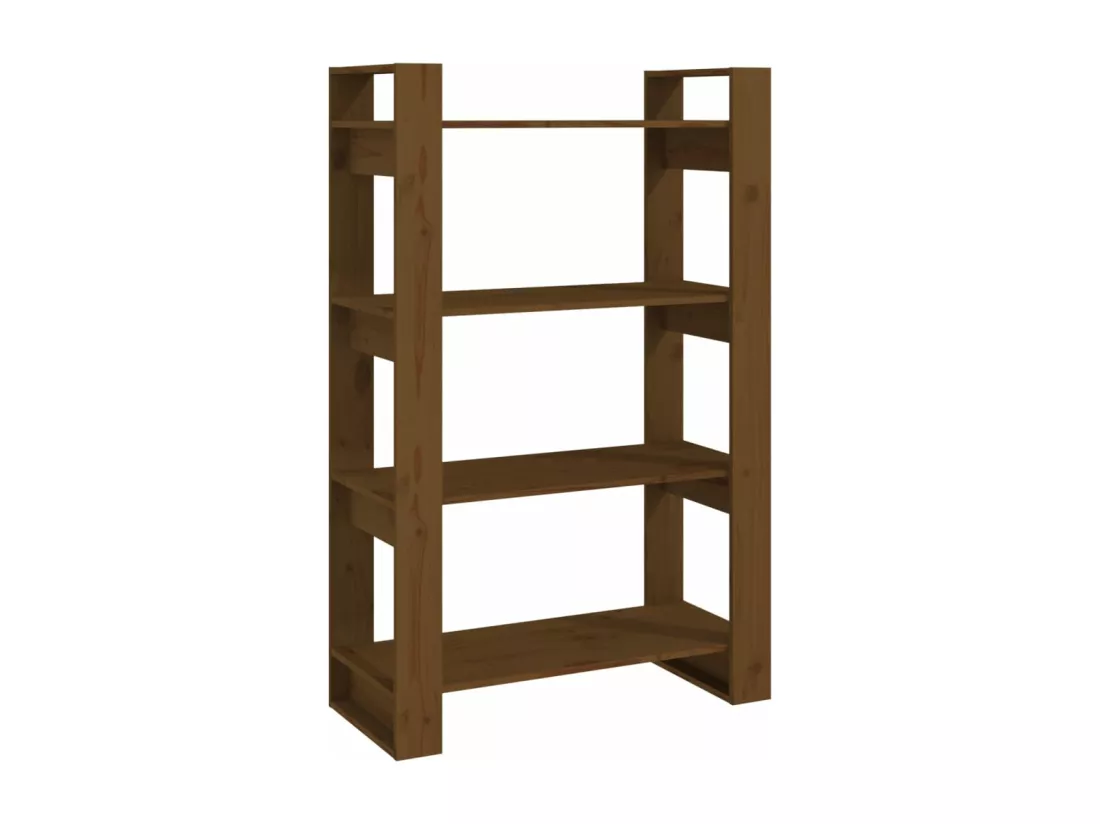 Bibliothèque/Cloison Marron miel 80x35x125 cm Bois massif