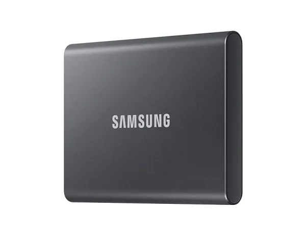 Samsung T7 MU-PC2T0T - SSD - krypteret - 2 TB - ekstern (bærbar) - USB 3.2 Gen 2 (USB-C stikforbindelse) - 256-bit AES - titan grå