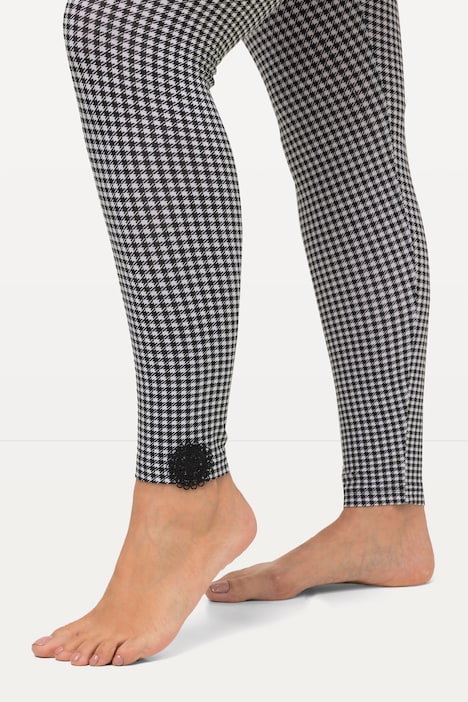 Leggings, Hahnentrittmuster, Stickerei