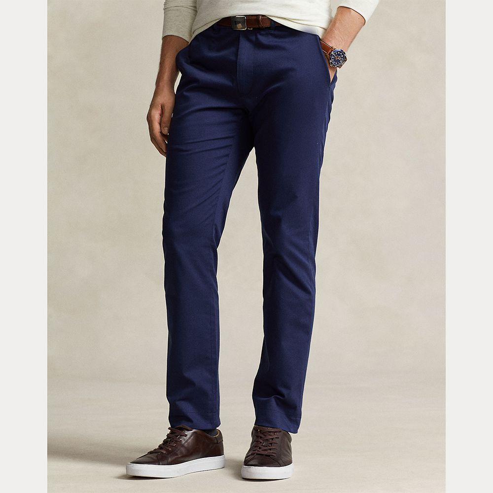 Slim Fit Chinos Bukse Herre Navy