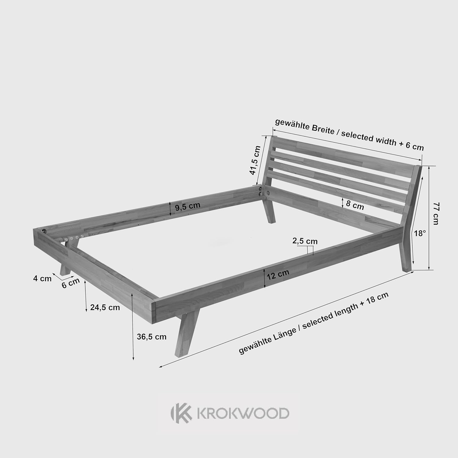 Krok Wood Massivholzbett Mary in Buche (120x200 cm)