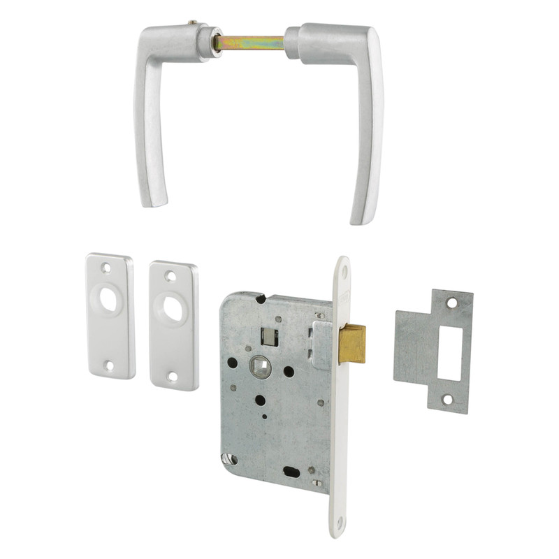 Loopslot met aluminium beslag Voorplaat wit