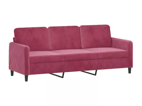 Ensemble de canapés 3 pcs rouge bordeaux velours