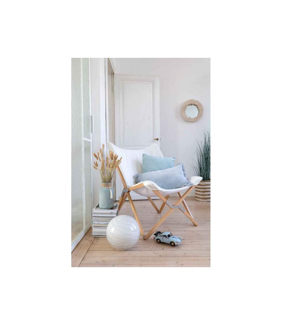 Paris Prix - Miroir Mural Déco En Bois jenny 28cm Blanc