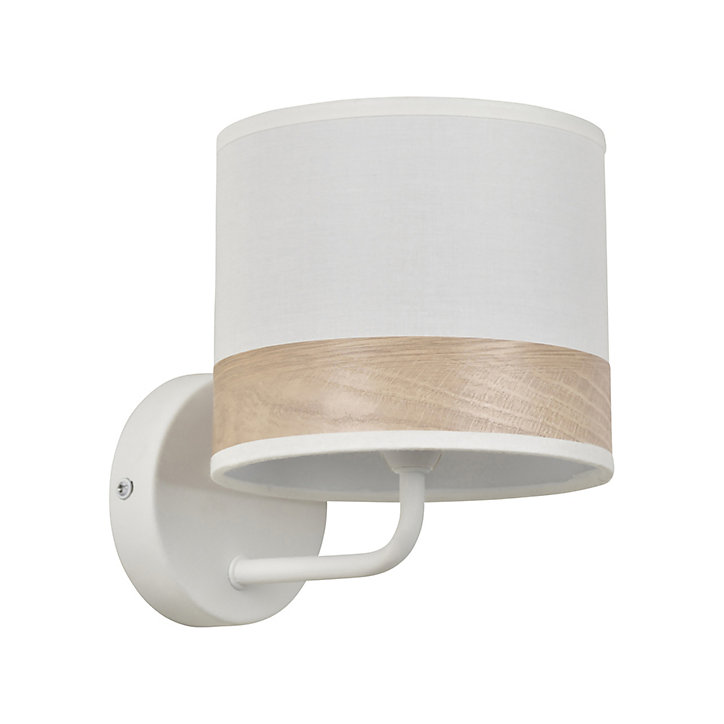Applique murale Raito E14 40W IP20 L.15xl.19xP.19cm métal et coton blanc Corep
