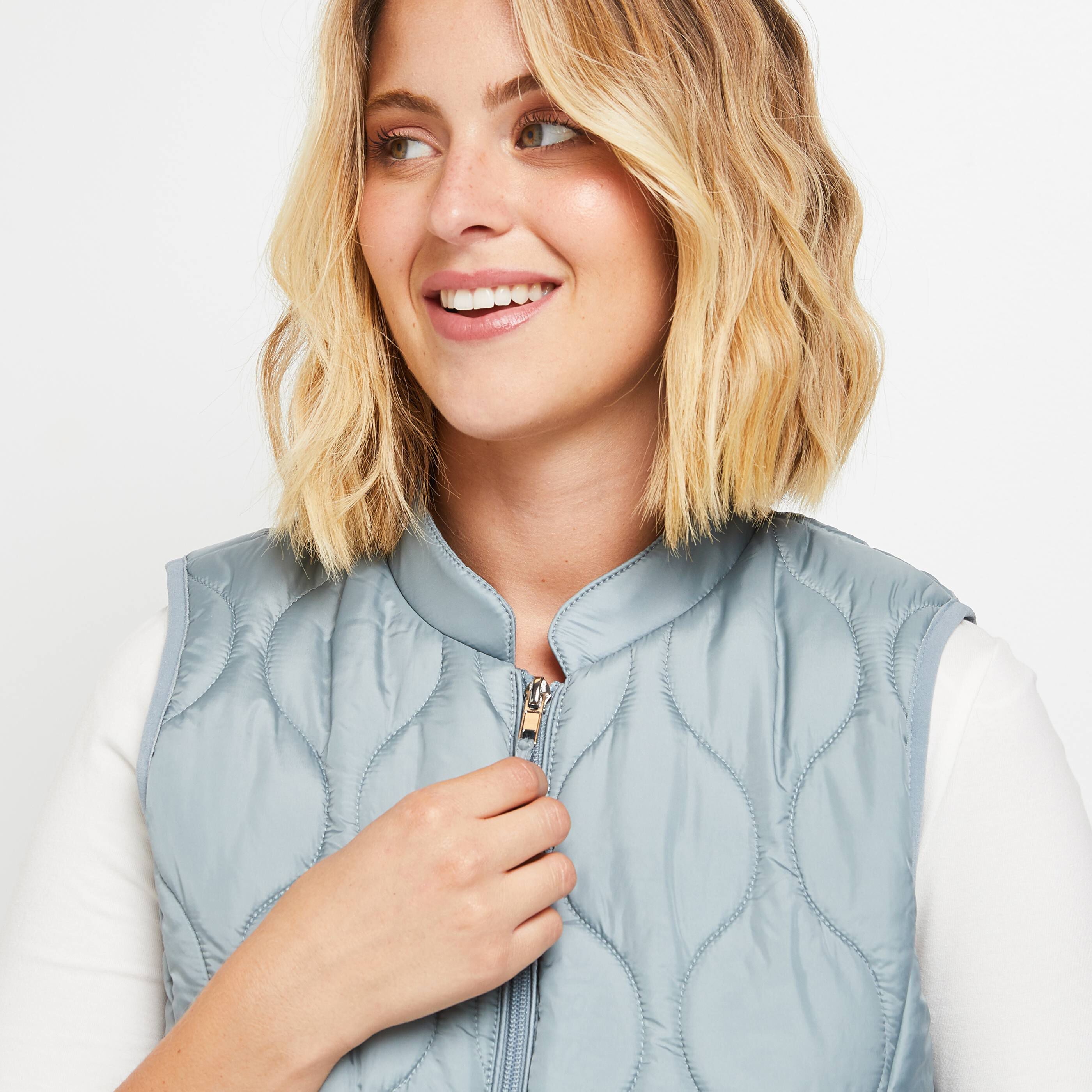 Doudoune fine sans manches femme - BLEU CLAIR