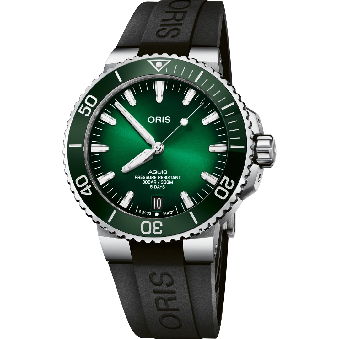 Oris Aquis Date Calibre 400 Grün / Katuschuk Ø 43.5mm