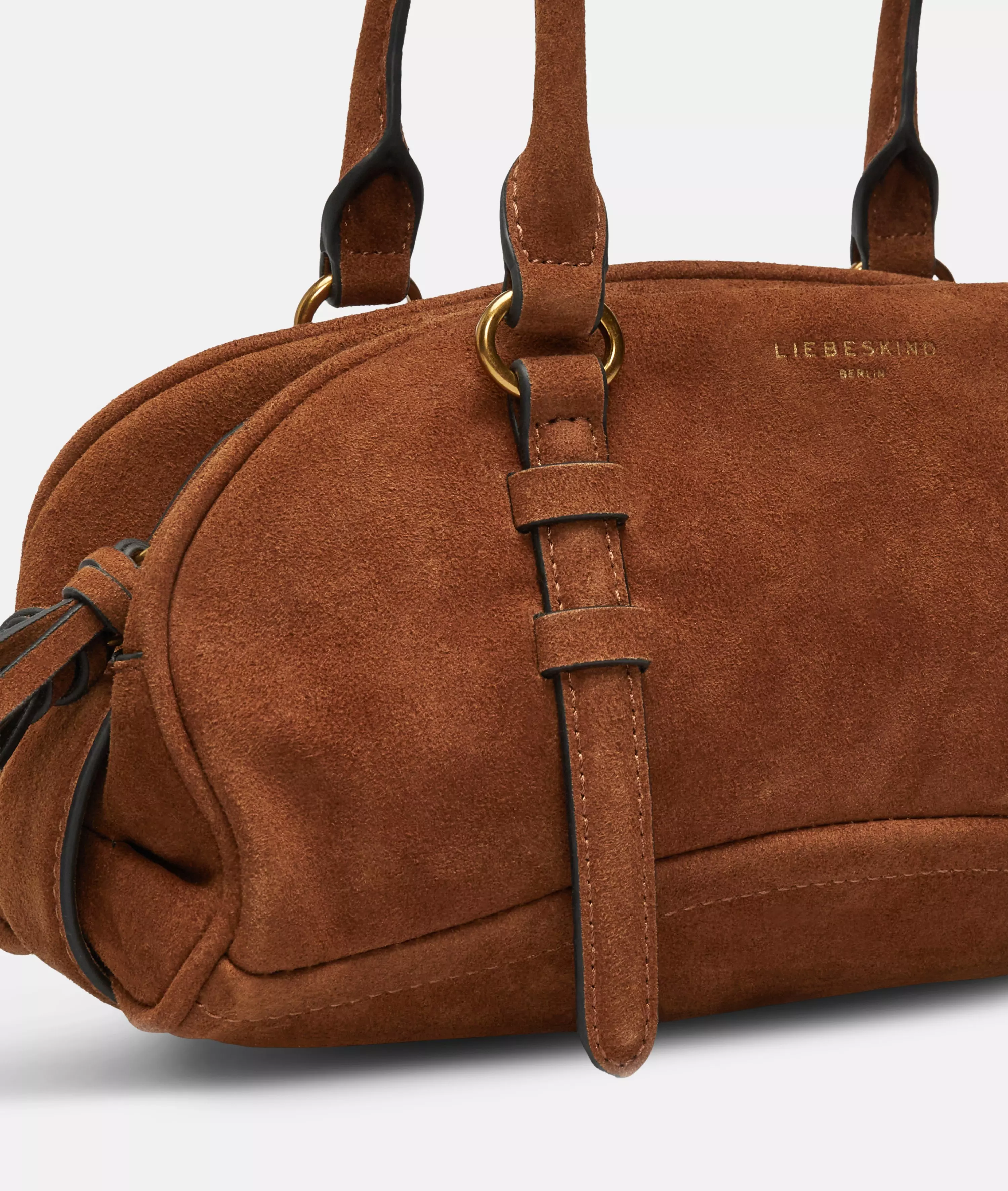 Frieda Satchel S with charm Handy shoulder bag in suede look