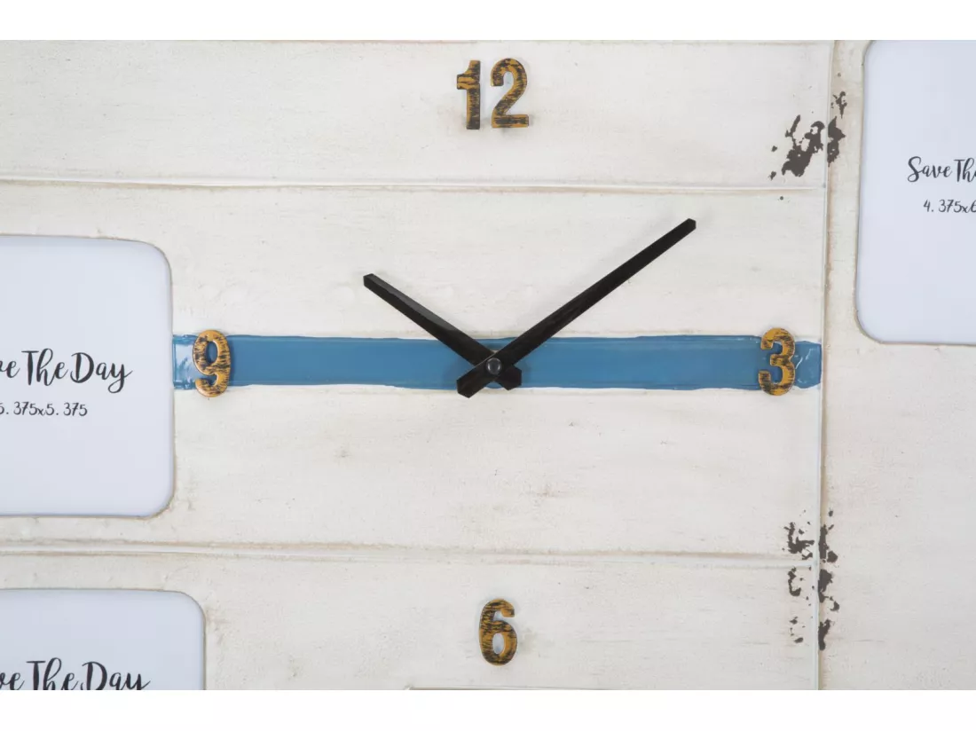Horloge murale en métal blanc Ø cm 79x3,5x46,5