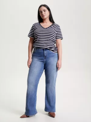 Calça jeans Curve de cintura alta e pernas largas