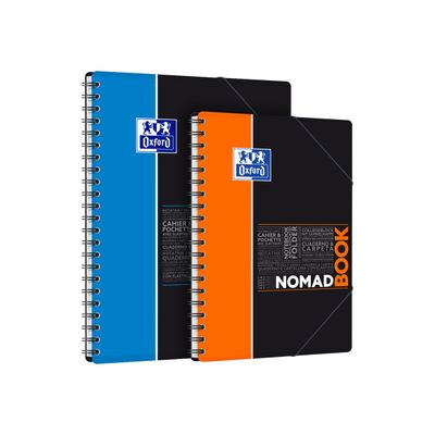 Oxford Etudiants - Cahier Nomadbook B5 (19 x 25 cm) avec pochettes 3 rabats - 160 pages - petits carreaux (5x5 mm) - double spirale - disponible dans différentes couleurs
