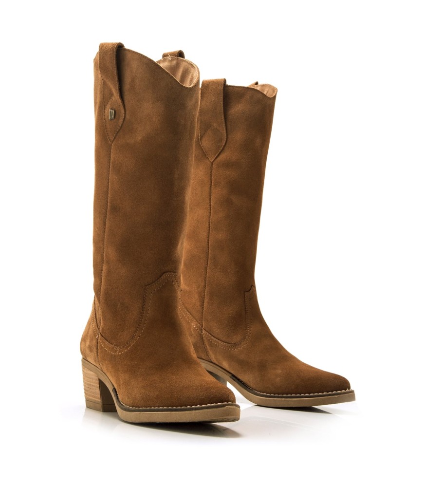 Botas Mustang Teo em couro marrom - Salto de 5 cm -