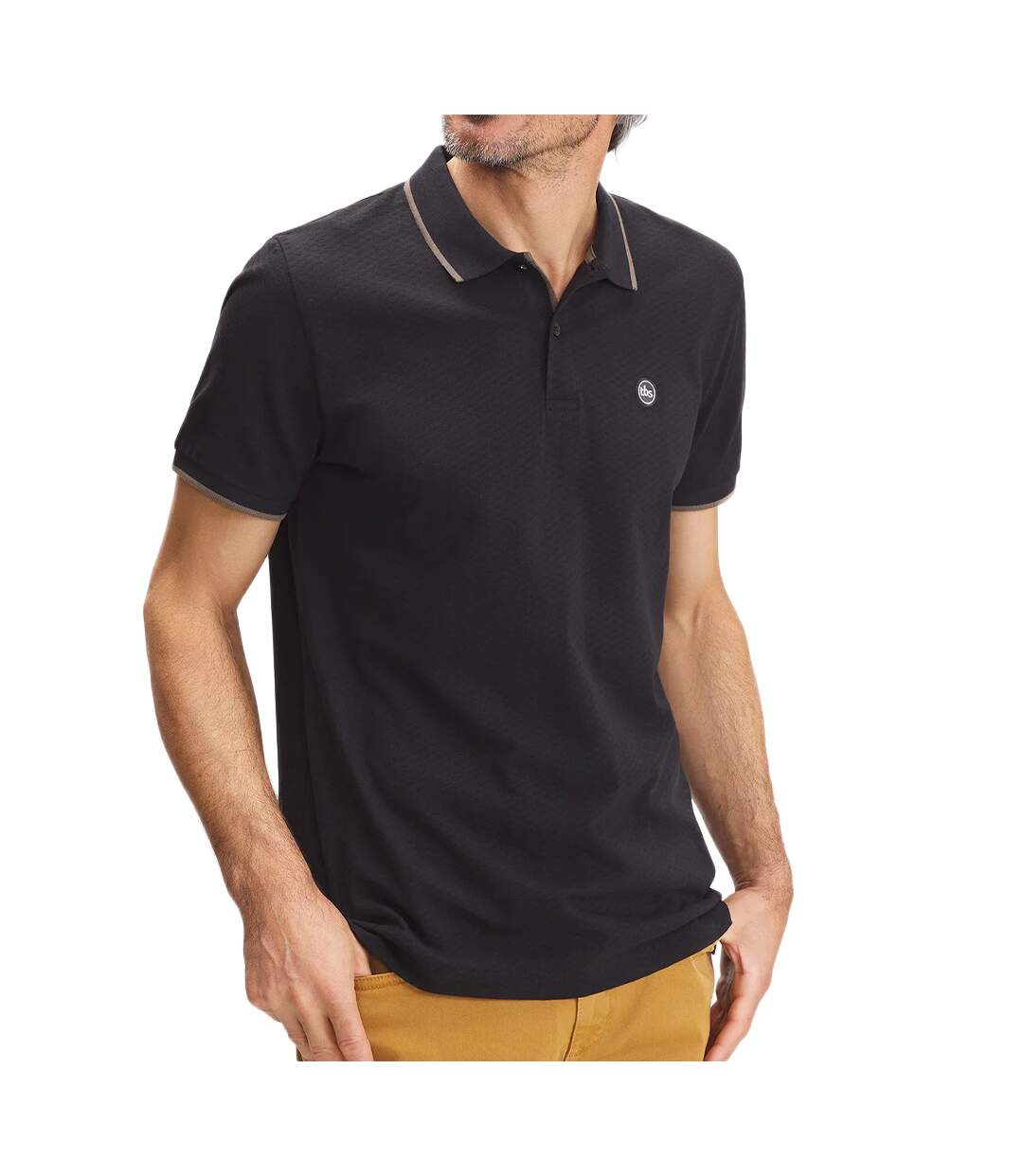 Polo Noir Homme TBS Nory