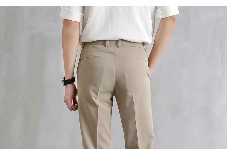 Wewewow - Mid Rise Plain Cropped Tapered Pants