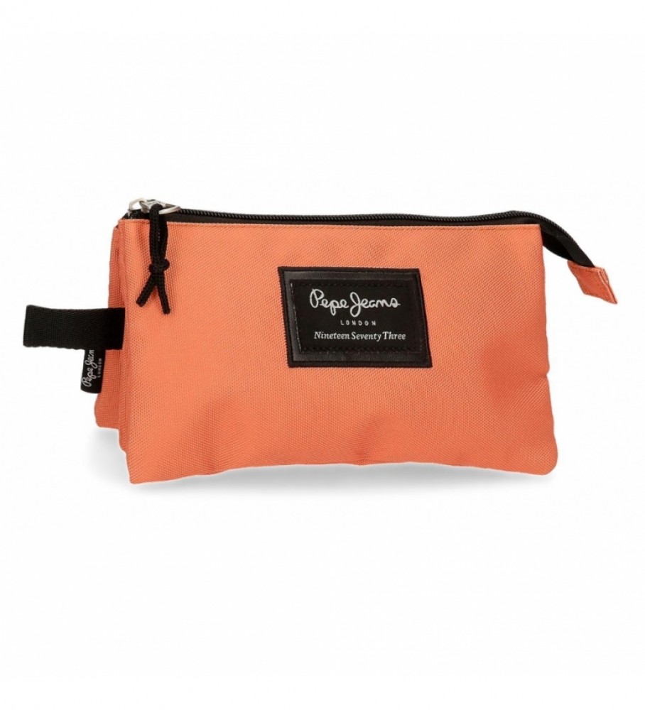 Estojo Pepe Jeans com três compartimentos 6334329 laranja