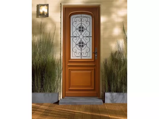 Porte D'Entrée Bois Vitrée, Adele, H,215Xl,90 P,Gauche Côtes Tableau