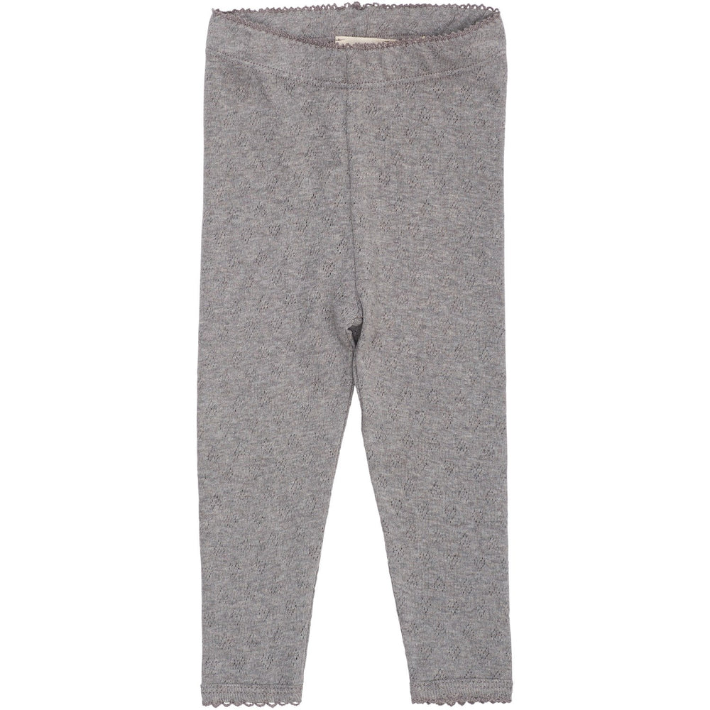 Køb COPENHAGEN COLORS Grey Mel Pointelle Heart Leggings