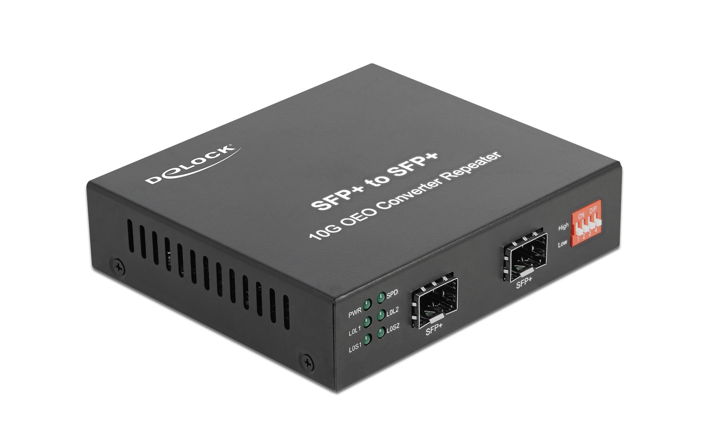 Medienkonverter 10Gbase-R SFP+ zu SFP+<br>Delock Medienkonverter 10GBase-R SFP+ zu SFP+