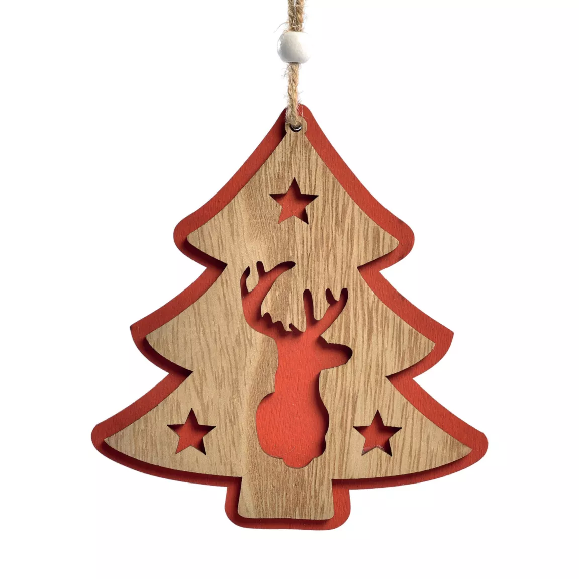 Sapin de Noël en bois à suspendre (H12 cm) Caribou des forêts