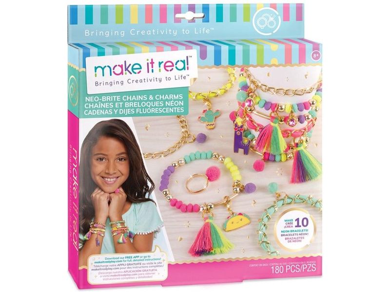 make it real Bastelset Neon Armbänder Schmuckbastel-Set