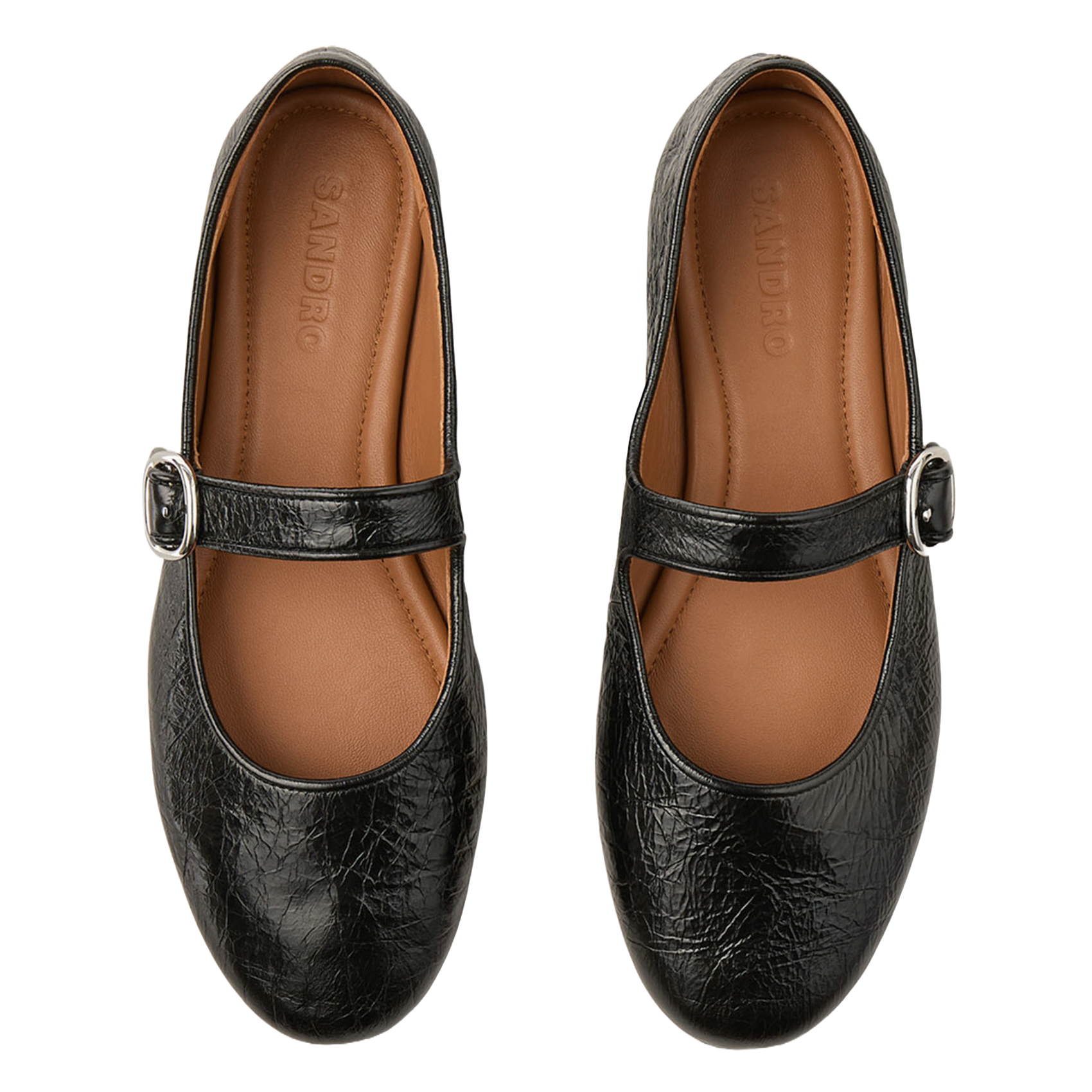 Ballerines en cuir brillant | Noir