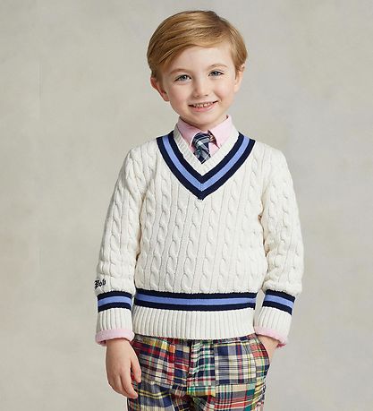 Polo Ralph Lauren Bluse - Strik - Watch Hill - Cream/Navy