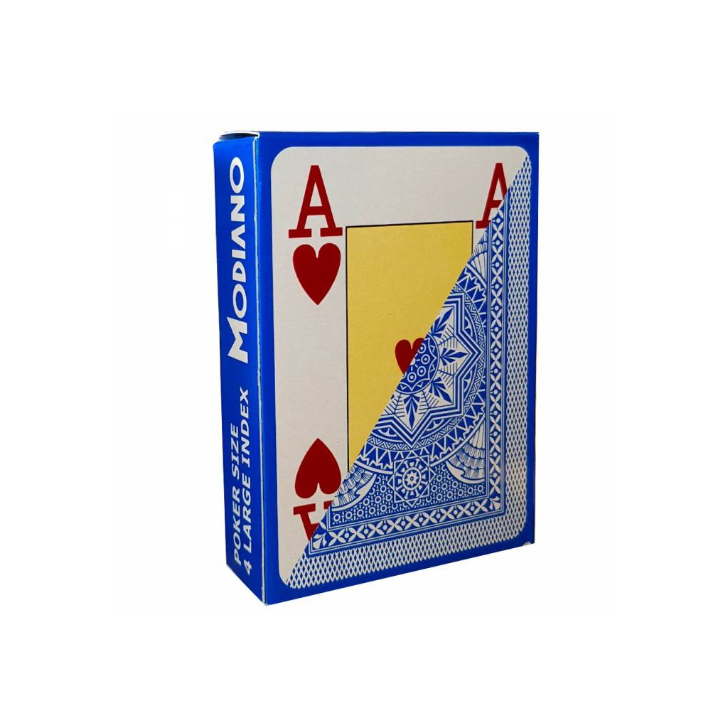 Jeu de 54 cartes Modiano format poker - Bleu clair