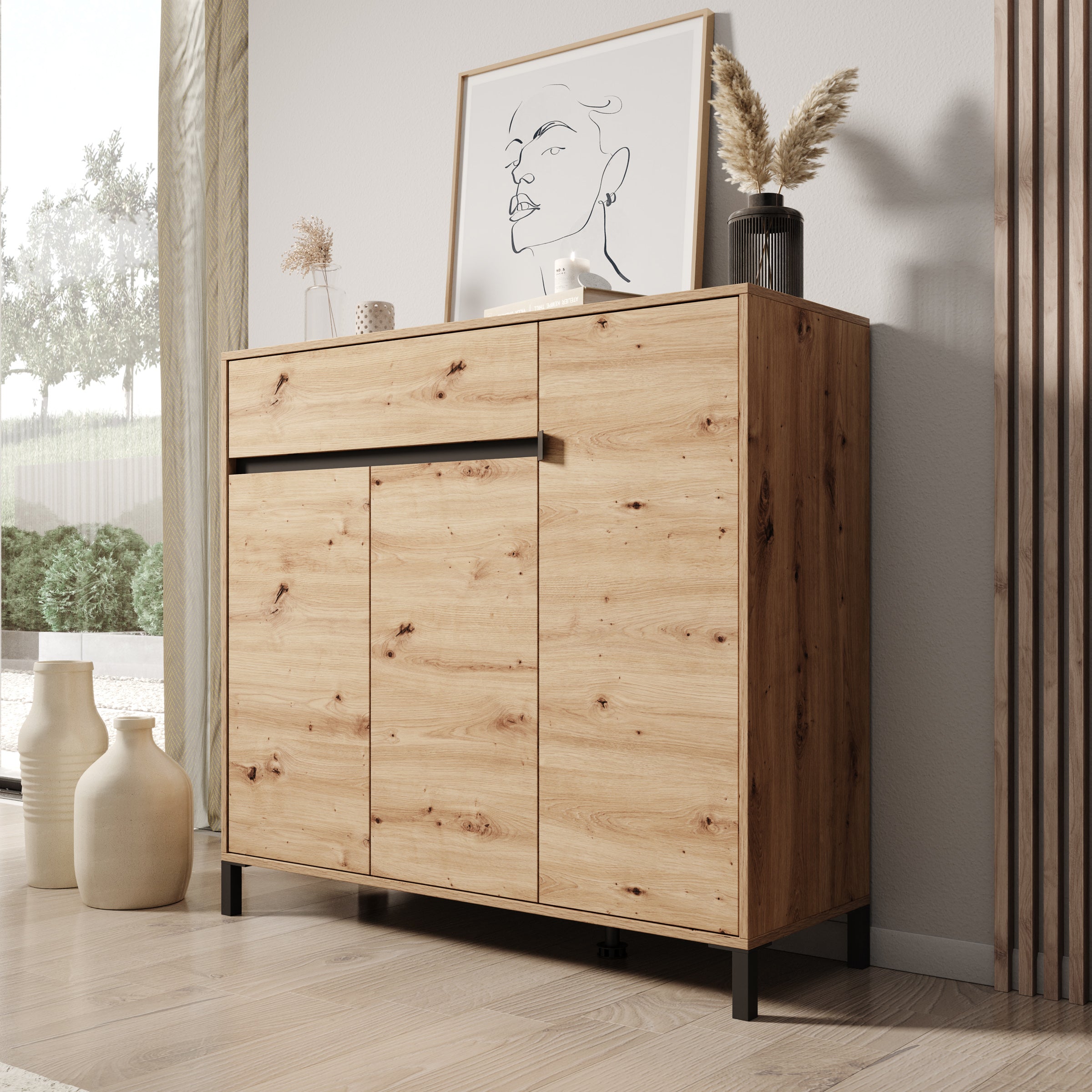 Finta - Schoenenkast - Eiken - 119x40x110 cm