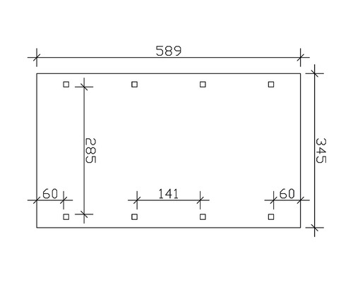 SKAN HOLZ Spreewald enkele carport inclusief paalankers, 345 x 589 cm, walnoot