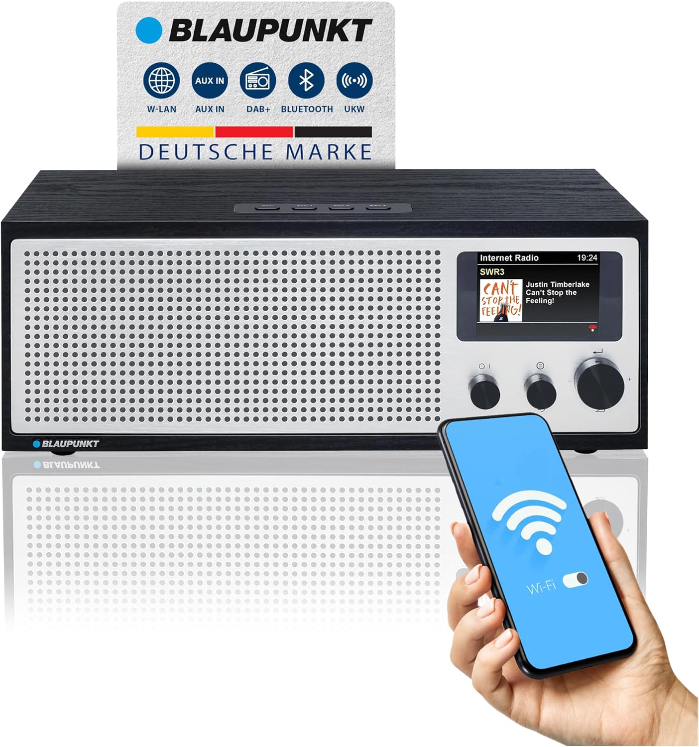 Blaupunkt Napoli 400 Internetradio, DAB+ Radio WLAN, Stereo Radio Retro Design, WiFi/WLAN mit Bluetooth & LC-Farbdisplay, Internetradio Stereo für Küche Wohnzimmer
