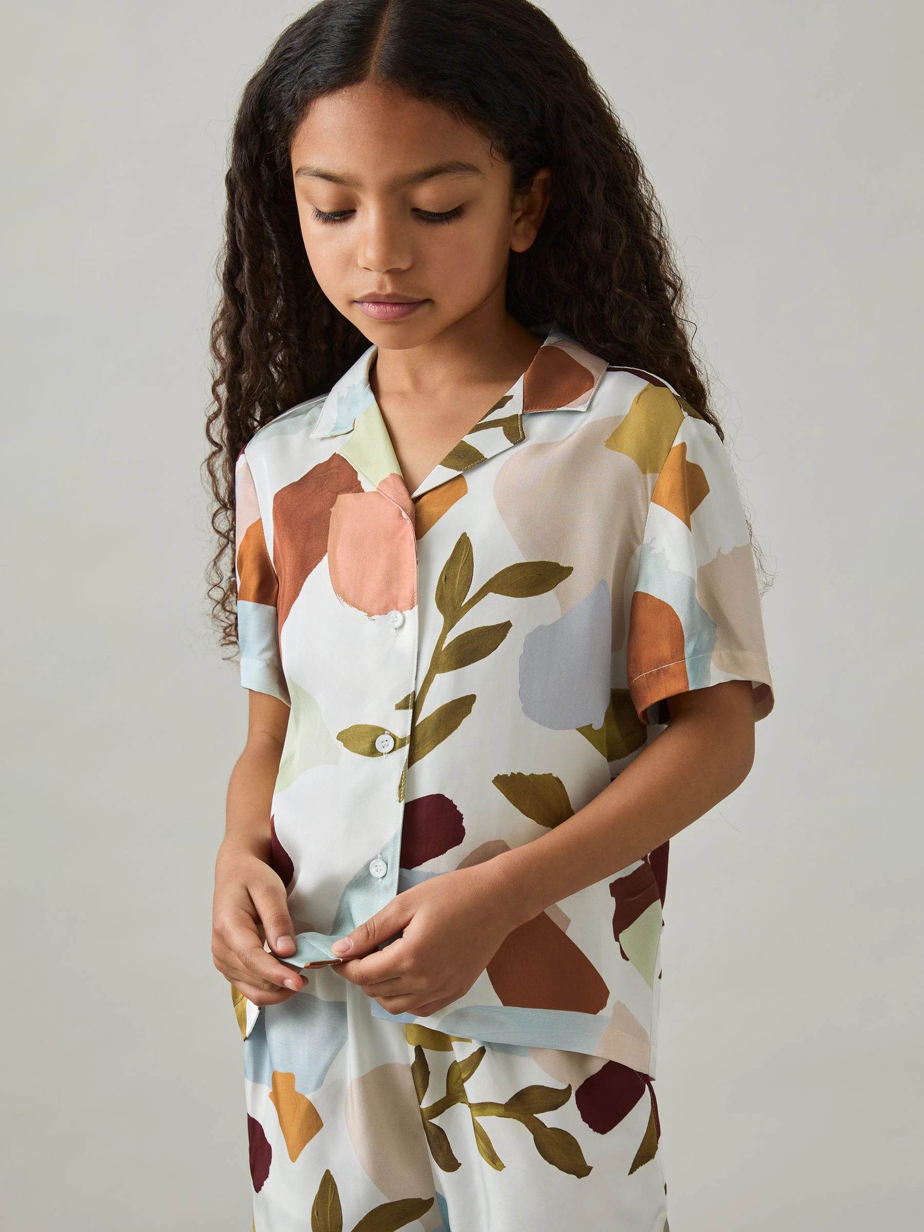 Multi - Reiss Tommi overhemd met Cubaanse kraag en print