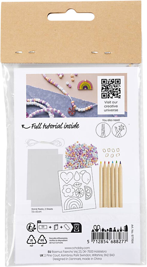 Creativ Company Mini DIY Kit Smykker, Armbånd krympeplast