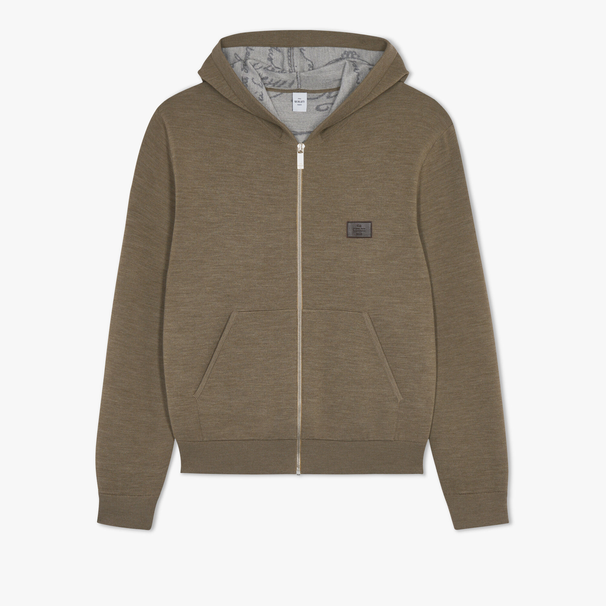 Sweat À Capuche Zippe En Laine Double Face Scritto