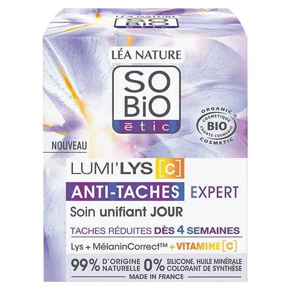 Léa Nature SO BiO étic Lumilys C Creme de Dia Uniformizante Radiância Orgânica Anti-Manchas Escuras 50ml