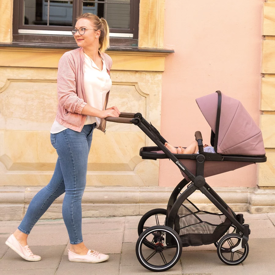 GESSLEIN Kombikinderwagen FX4 Life mit Handbremse, rose