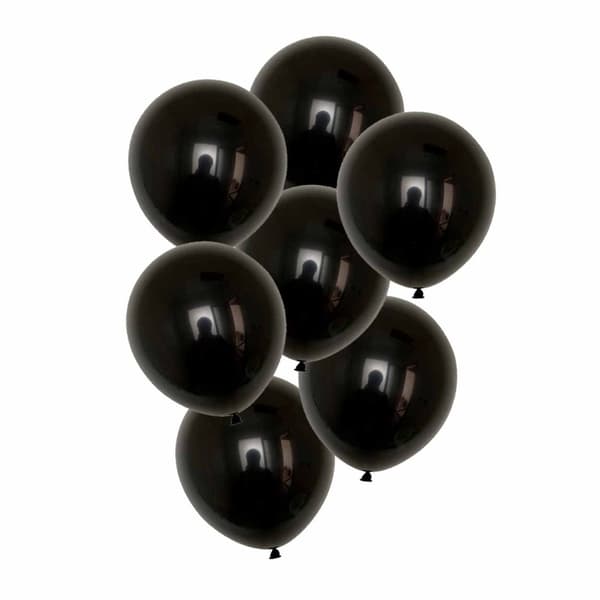 100-pack svart ballonger 26cm latex fest bursdag