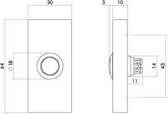 Intersteel - Beldrukker - Rechthoekig - RVS - Getrommeld