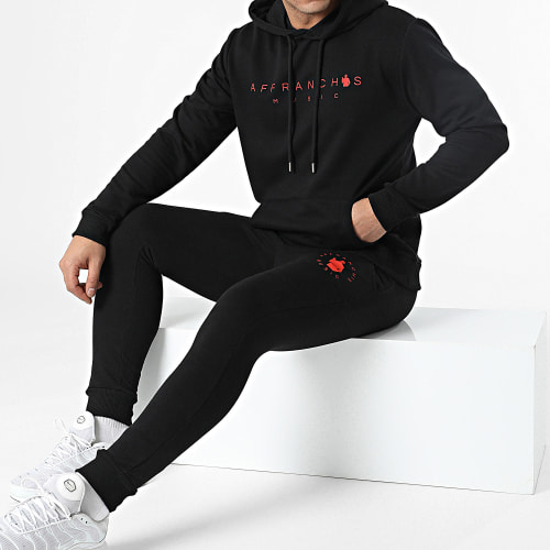 Ensemble De Survetement Affranchis Music Logo Noir Rouge