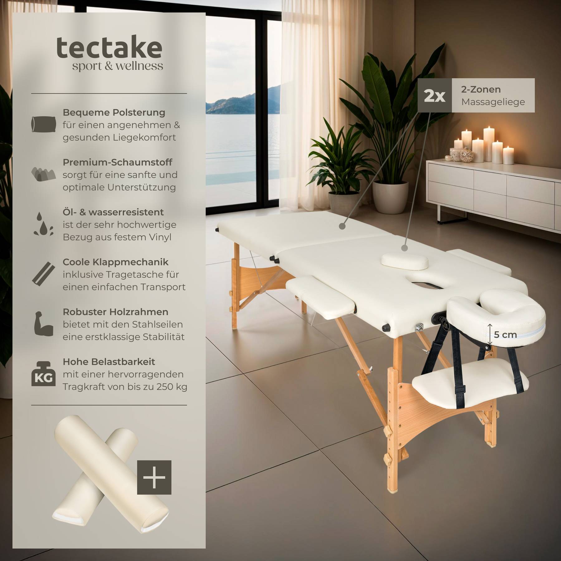 2 Zonen Massageliege-Set Freddi