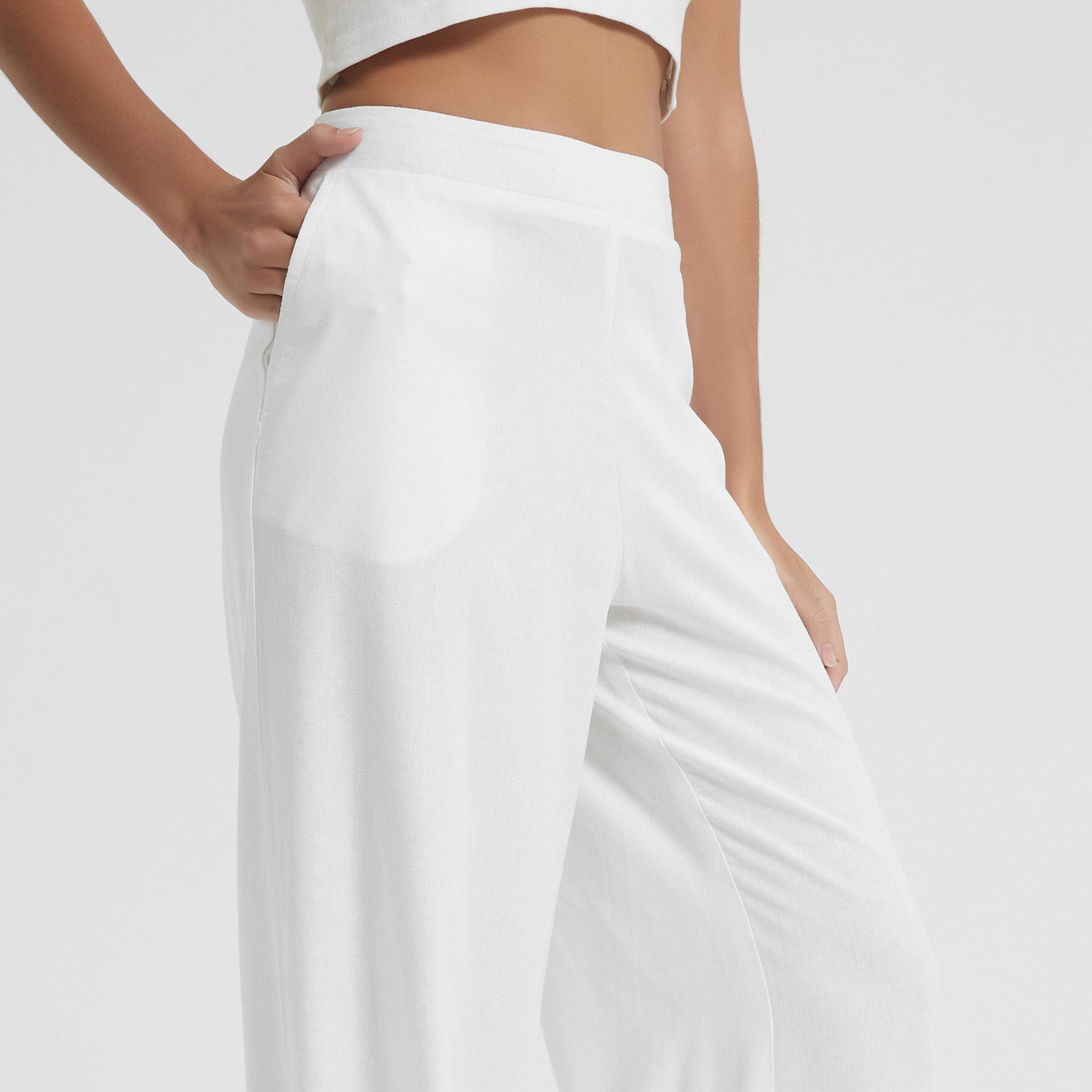Be You Ladies Linen Wide Leg Trousers