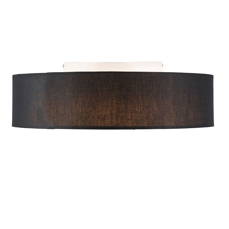 Plafondlamp zwart 40 cm incl. LED - Drum LED