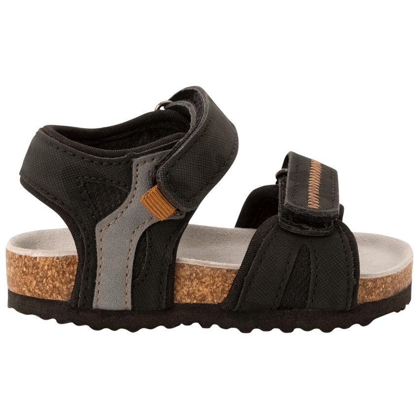 Sandales velcro imprimé camouflage discret pour bébé garçon - Noir
