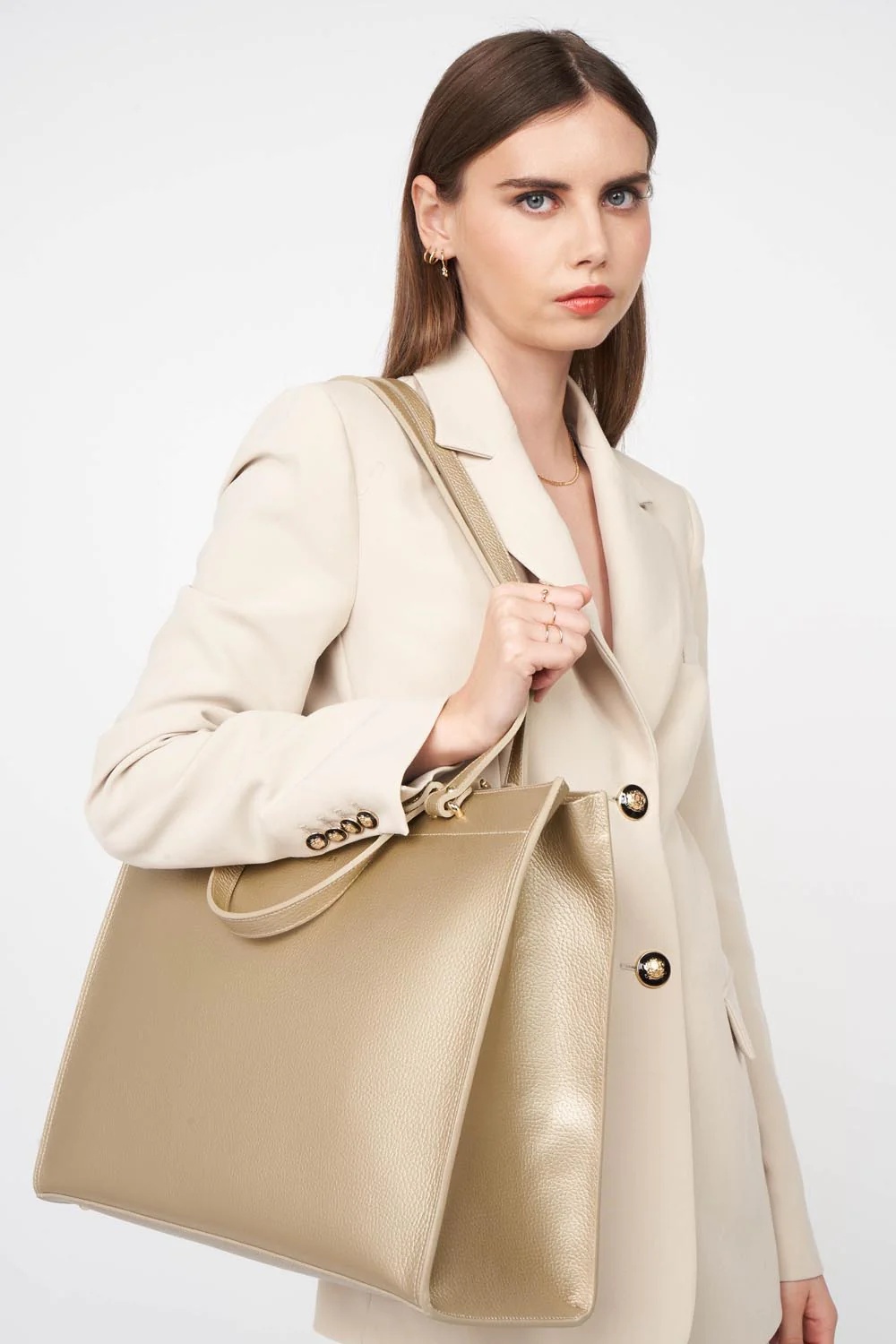 Foulonné Double-Très grand sac cabas épaule