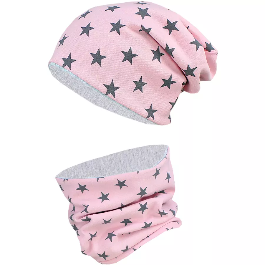 TupTam Unisex Kinder Beanie Mütze Schlauchschal Set graphit
