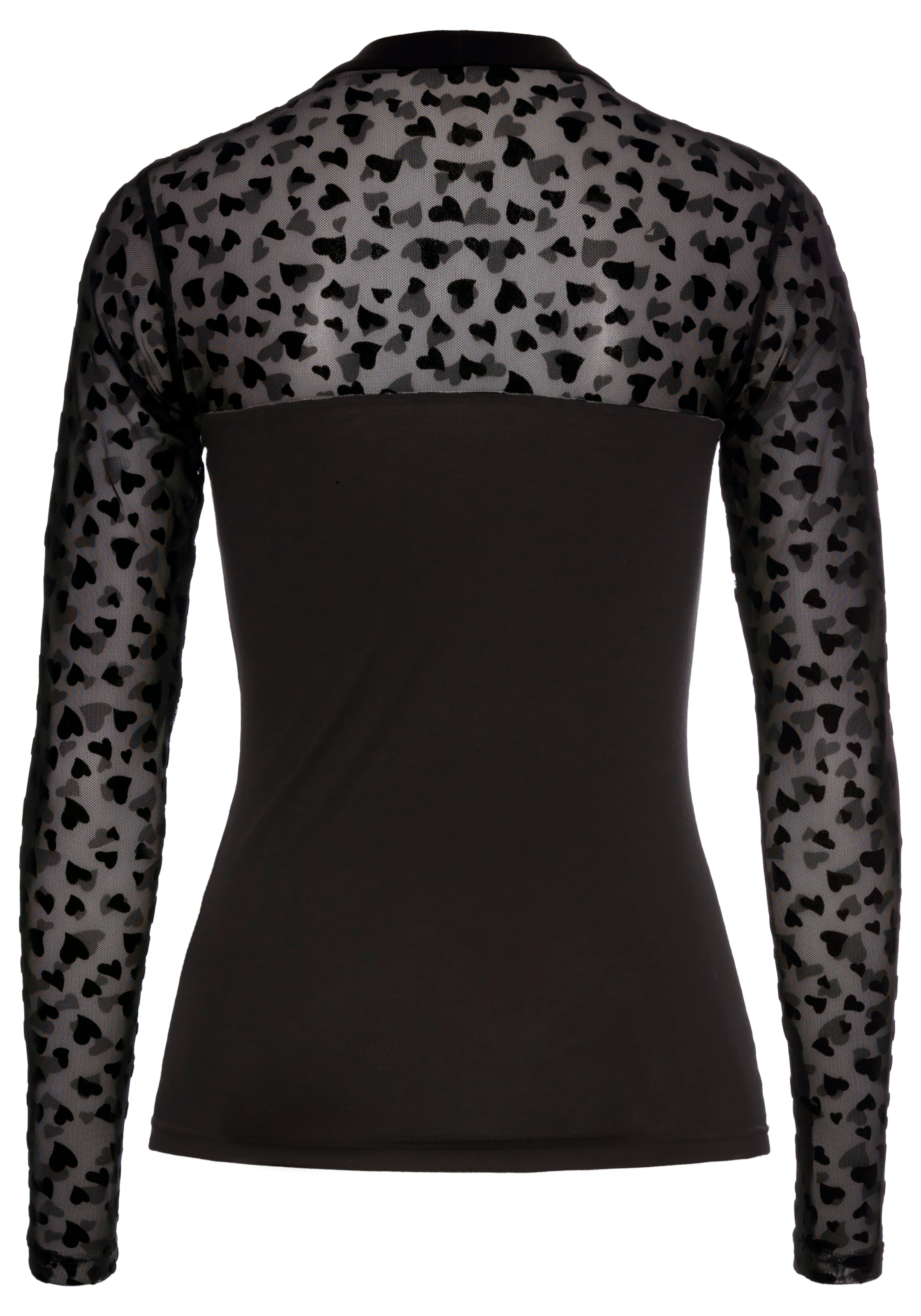 Laura Scott Langarmshirt , mit verspieltem Mesheinsatz