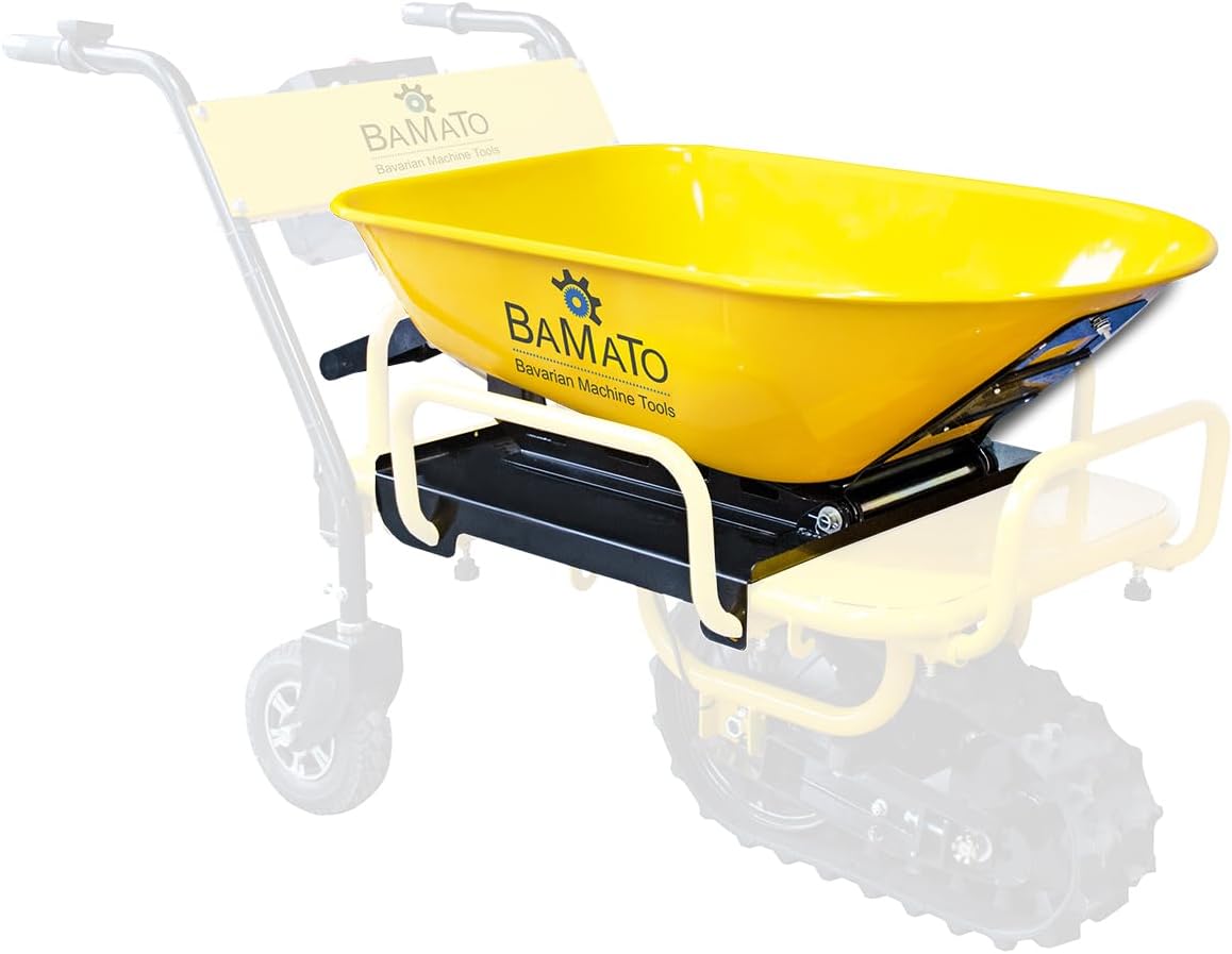 BAMATO Elektrische Schubkarre mit Raupenlaufwerk MTR-150K | Elektroantrieb | 350 Watt Motorleistung | 5 Stunden Arbeitszeit | Transportaufsatz | Handkarre Schiebkarre Elektro