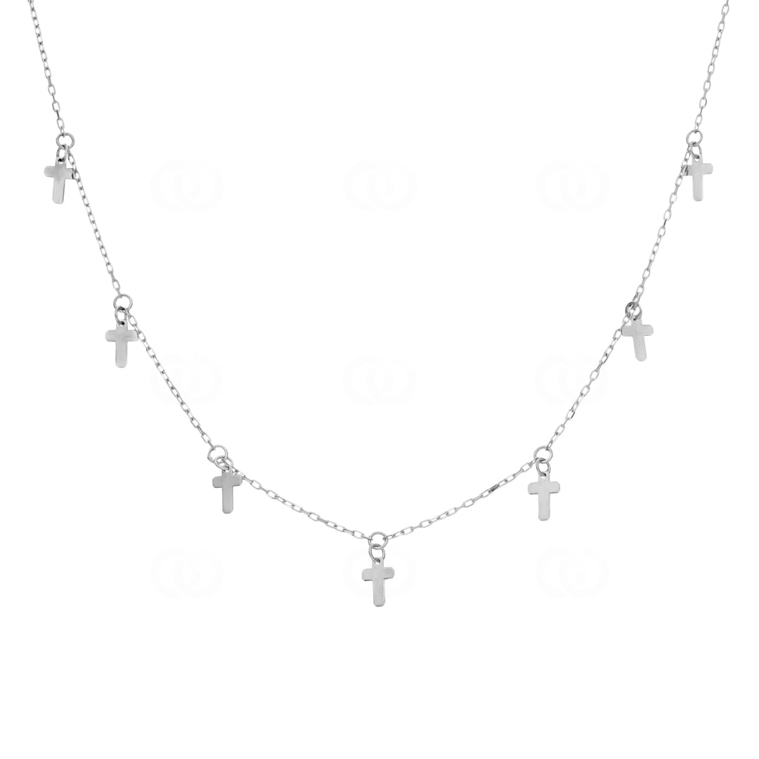 Collier 750/18 K Weissgold Kreuze