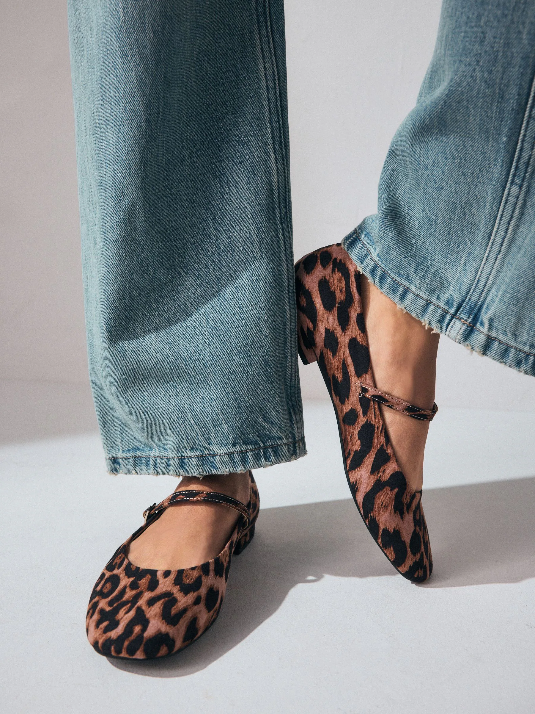 Luipaardprint - Mary Jane-schoenen met ronde neus