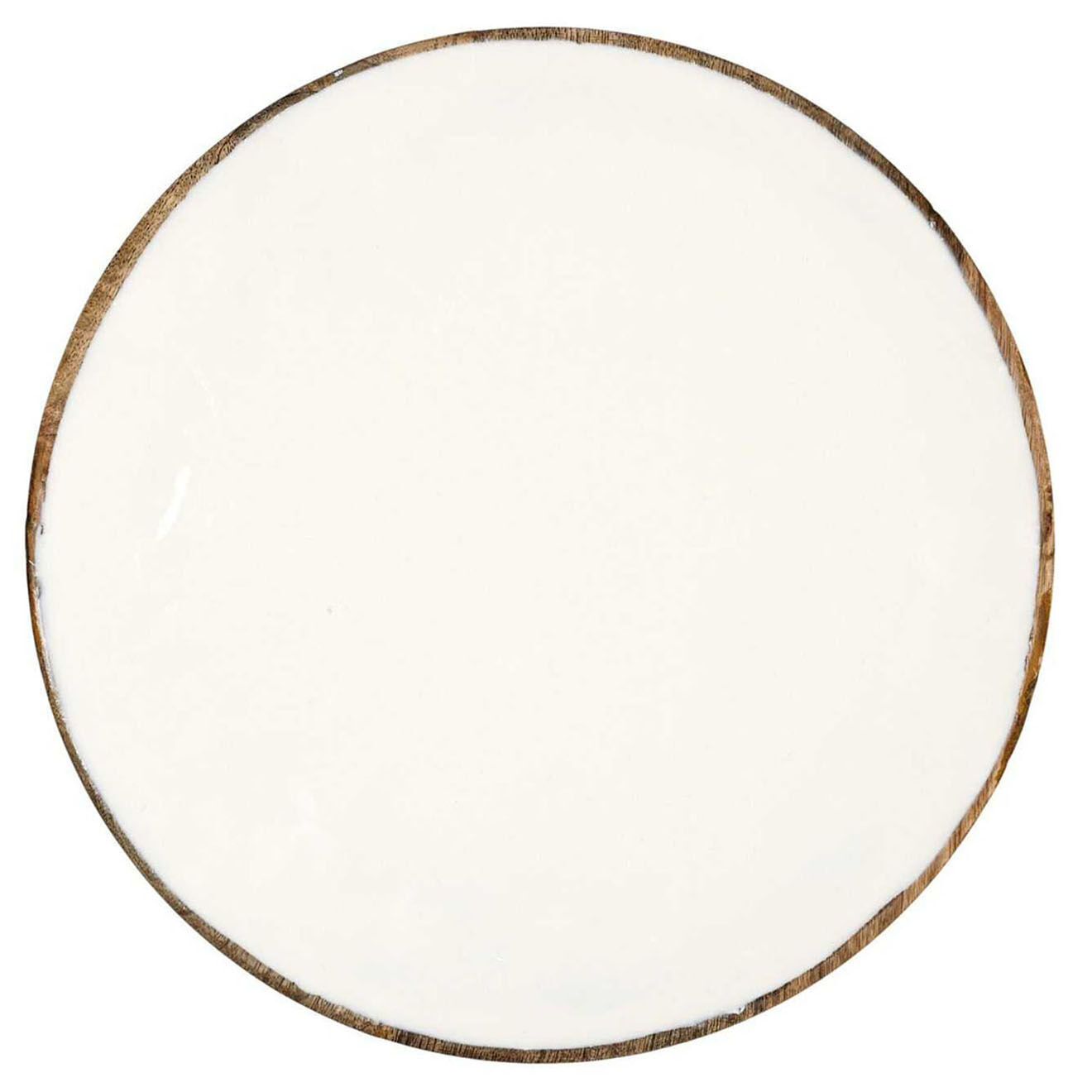 Home Deco Factory Dessous d'assiette en manguier blancs - 35x2x35 cm